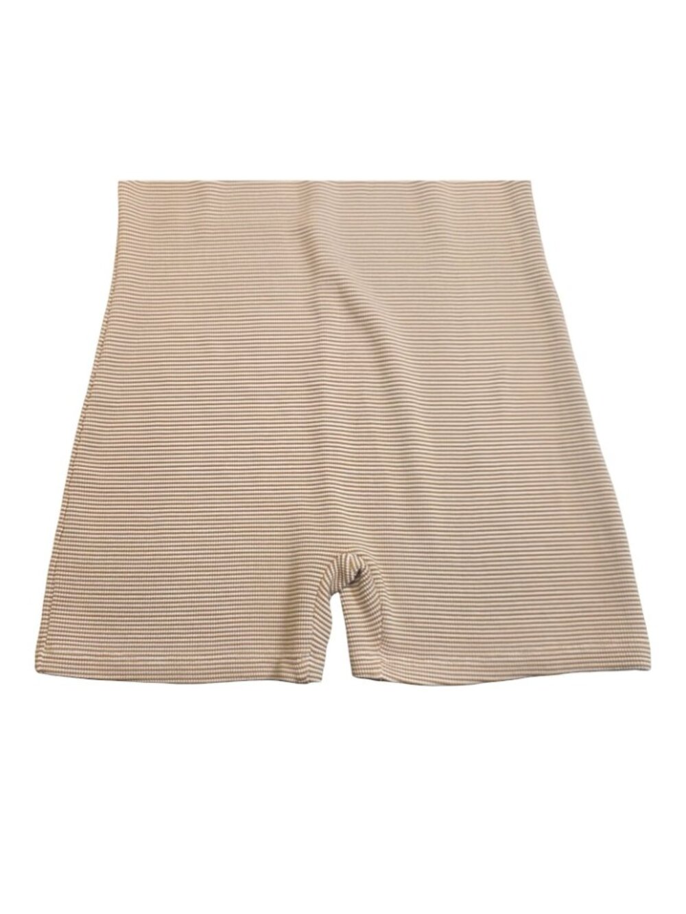 Women's - Zara Beige and White Striped Ribbed Knit Romper, Size Large - Picture 4 of 8
